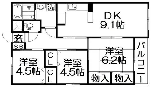 Garden Style光善寺【3階】の間取り