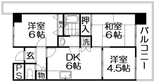 グランドヴィラ香里【4階】の間取り