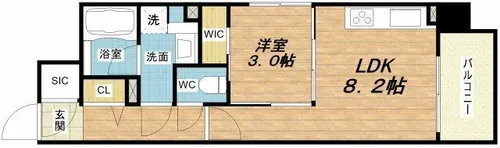 S-RESIDENCE天満橋ar【4階】の間取り
