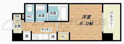 エス・キュート梅田東【7階】の間取り