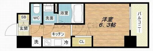 プレサンス大手前ピリオド【4階】の間取り