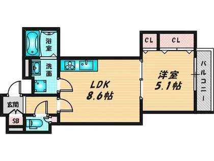 クリエオーレ友井【3階】の間取り