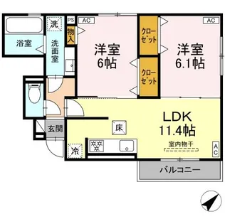 D-avance城崎町【1階】の間取り