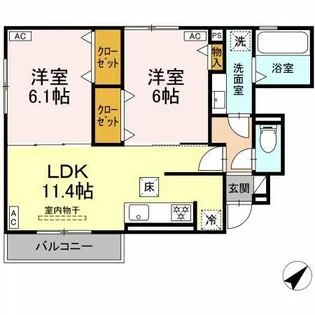 D-avance城崎町【1階】の間取り