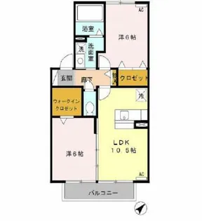 セジュールアラコB【201号室】の間取り