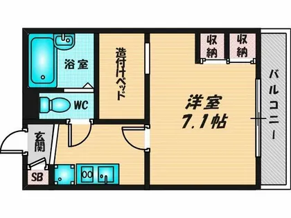 レオパレスセジュール新保【2階】の間取り