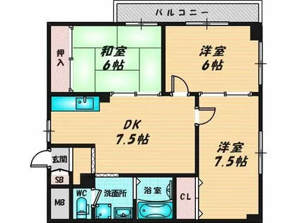 カーサ山野【4階】の間取り