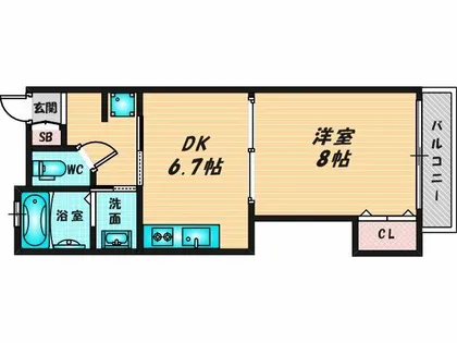 ブラン・ヴェール【3階】の間取り
