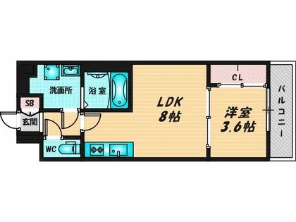 Alivis緑橋【4階】の間取り