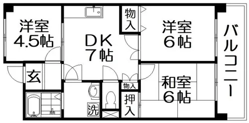 グランドヴィラ香里【3階】の間取り
