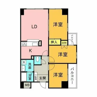 グランデ元塩【7階】の間取り
