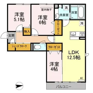 クラポンテMⅤ【2階】の間取り