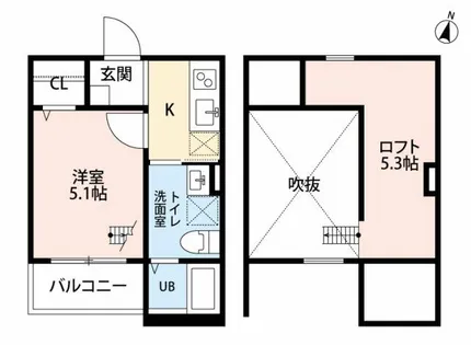 エアスト東中島【1階】の間取り