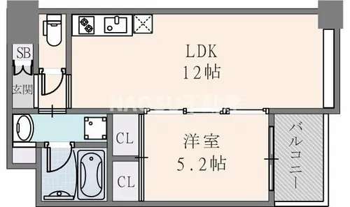 プレジオ長田【9階】の間取り