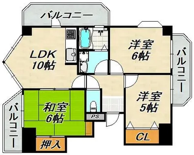 ル・パレ須磨【8階】の間取り