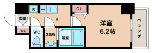 スプランティッド天王寺DUE【8階】の間取り