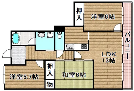 ウエストハイツトニワン【1階】の間取り