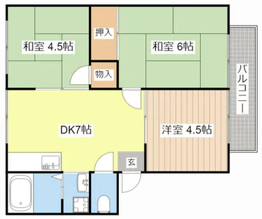 レジオンハイツ湖東【B12号室】の間取り