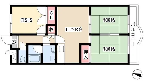 コーポラス南川【4階】の間取り