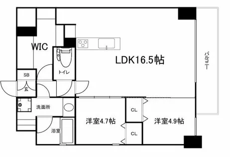 大阪府大阪市福島区鷺洲2丁目【マンション】の間取り