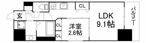 大阪府大阪市中央区南船場1丁目【マンション】の間取り