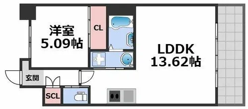 プレジオ帝塚山【4階】の間取り