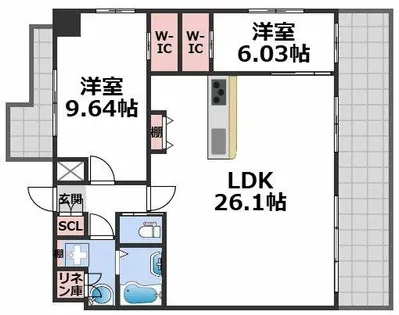プレジオ帝塚山【14階】の間取り