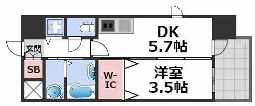 エステムコート難波Ⅶビヨンド【11階】の間取り