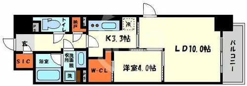 ブランズ大阪本町【10階】の間取り