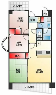 ジョイフル寿【601号室】の間取り