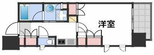 パークアクシス大阪新町【6階】の間取り
