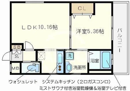 アプリーレ南堀江【12階】の間取り