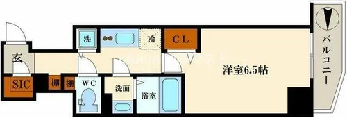 ララプレイス難波・シエール【601号室】の間取り