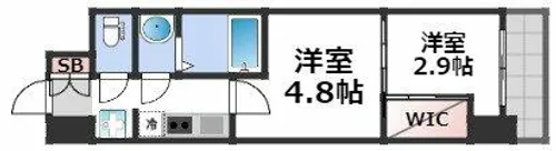 セレニテ難波グランデシュッド【5階】の間取り