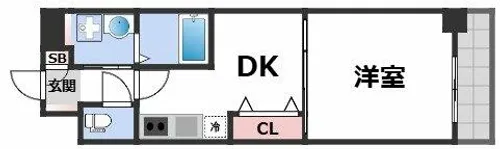 フロンティアタワー九条Ⅱ【6階】の間取り