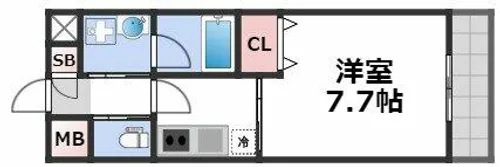 フレンシアノイエ難波南【8階】の間取り