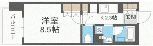 パークアクシス大阪新町【13階】の間取り