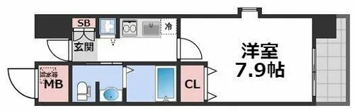 クラウンハイム北心斎橋フラワーコート【5階】の間取り