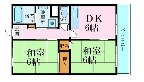 2DKの間取り画像