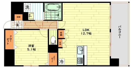 スプランディッド中之島WEST【10階】の間取り
