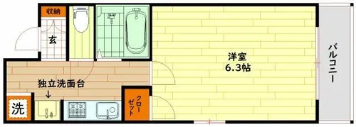 プレジール福島【9階】の間取り