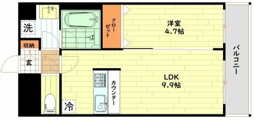 プレサンス大阪福島シエル【12階】の間取り