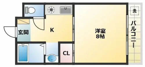 キンキ北ハイツ【4階】の間取り