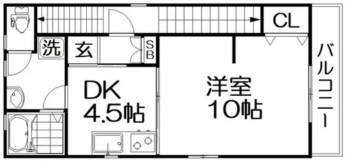 カーサヴィータ出口3丁目【201号室】の間取り