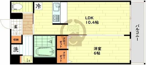 ディームス福島【9階】の間取り