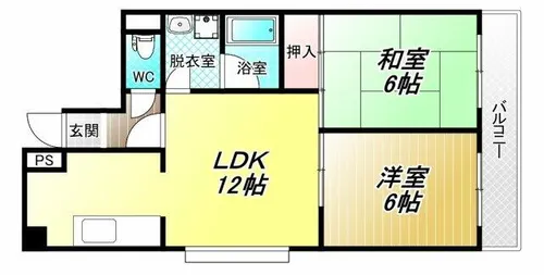 グローリア八戸ノ里【3階】の間取り