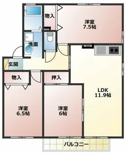 エクセルコートアモン【201号室】の間取り