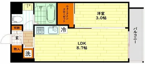 大阪府大阪市西区南堀江4丁目【マンション】の間取り