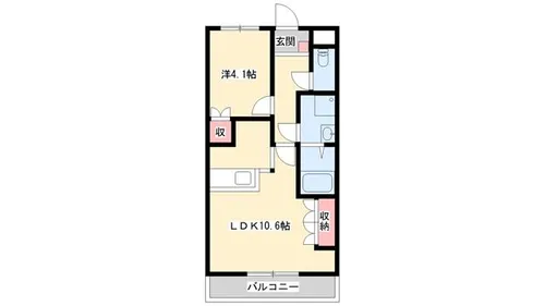 ローズパラーシオ【102号室】の間取り