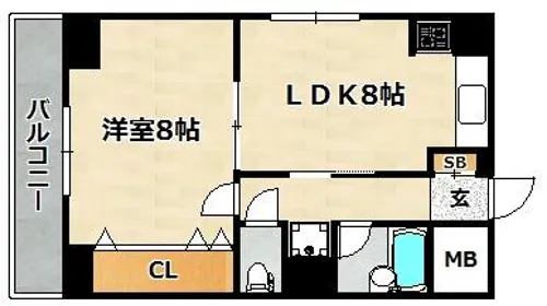 ハピネス神戸【202号室】の間取り